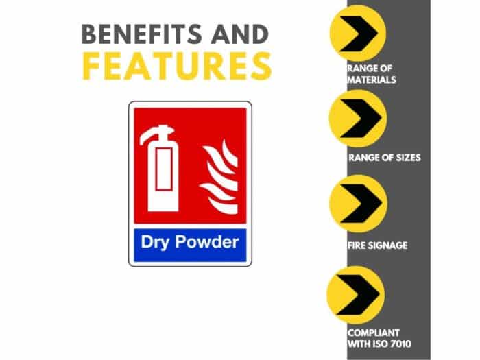 Dry Powder Fire Extinguisher General Sign Features and Benefits