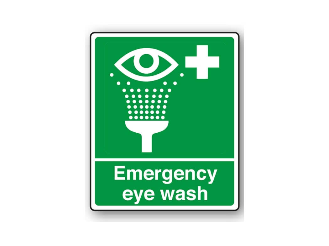 First Aid Eye Wash  150mm x 200mm Rigid Plastic 