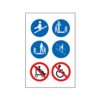 Escalator safety symbols (large) sign