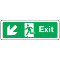 Exit primary arrow down left sign
