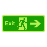Exit sign arrow right photoluminescent sign (1)