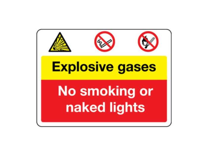 Explosive gases sign