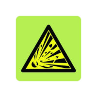 Explosive symbol in photoluminescent sign