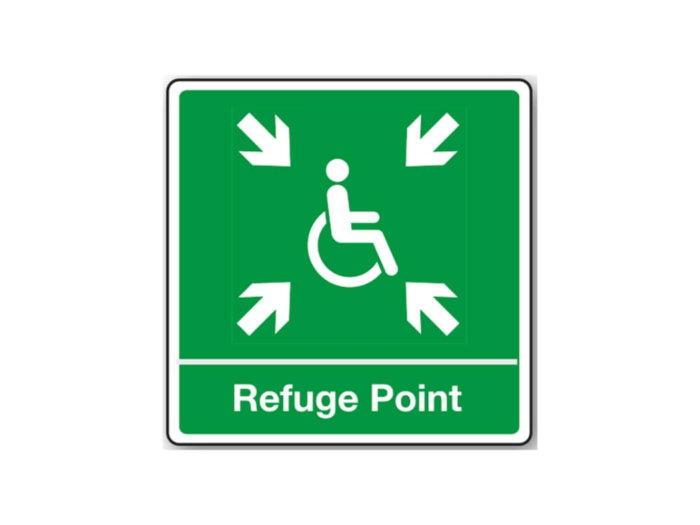 External Disabled Refuge Point Sign