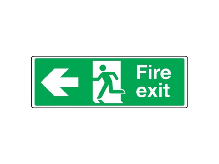 Extra Large Fire Escape Route Arrow Left Sign