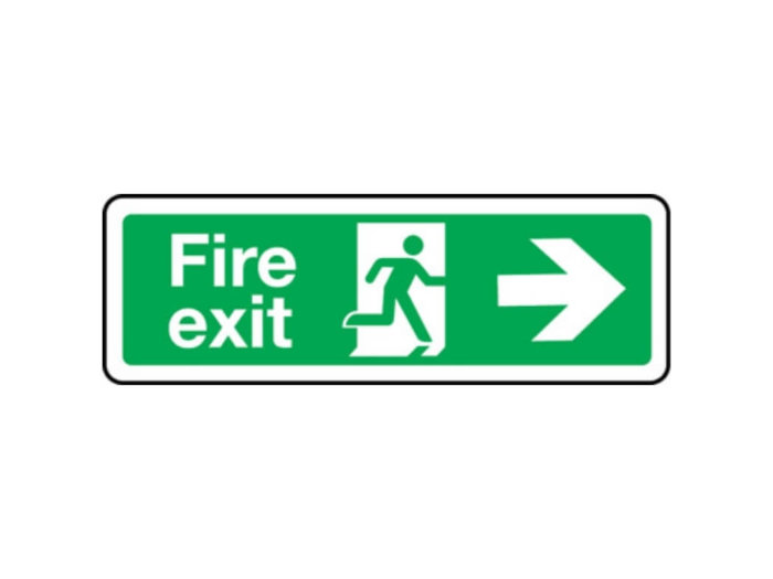 Extra Large Fire Escape Route Arrow Right Sign
