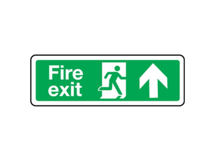Extra Large Fire Escape Route Arrow Up Sign