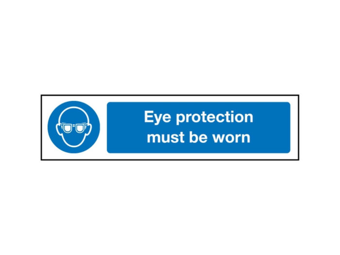 Eye protection must be worn mini sign