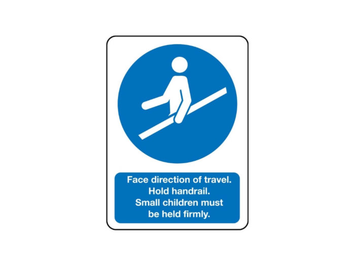 Face direction of travel sign