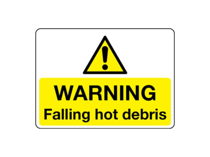 Falling hot debris sign