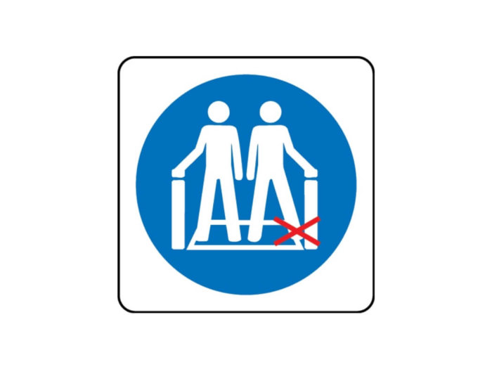 Feet away from sides symbol Escalator sign