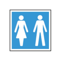 Female and male image sign for washrooms.