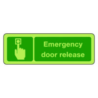 Fire – Emergency door release in photoluminescent sign