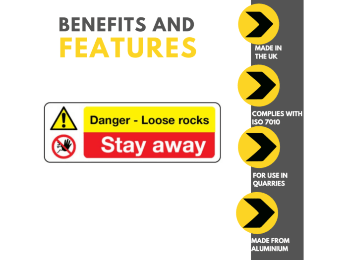 Danger Loose Rocks, Stay Away Sign - Aluminium Benefits