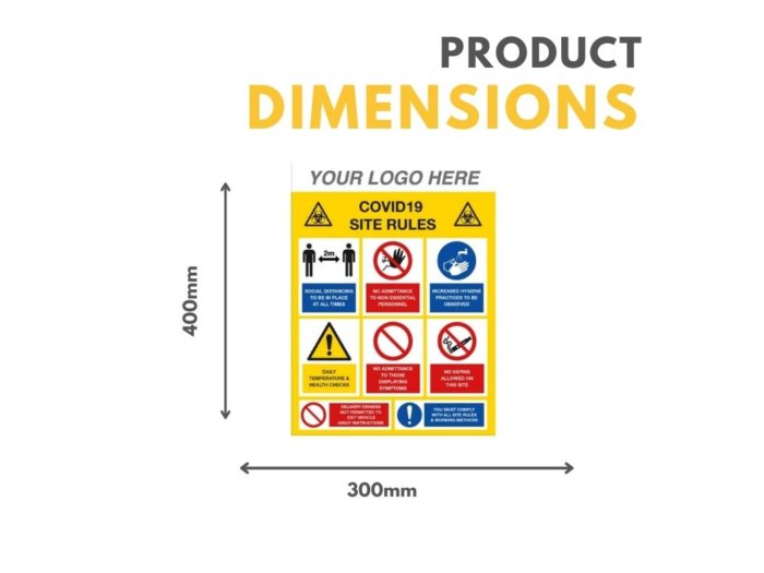 Covid-19 Site Rules Sign 300mm x 400mm