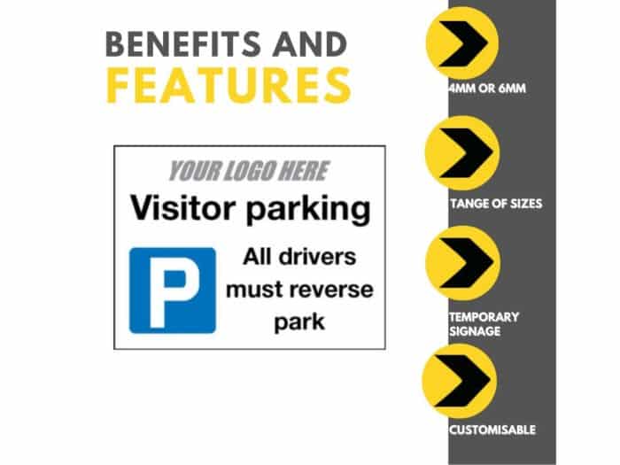 Visitor Parking – All Drivers Must Reverse Park Sign Features and Benefits