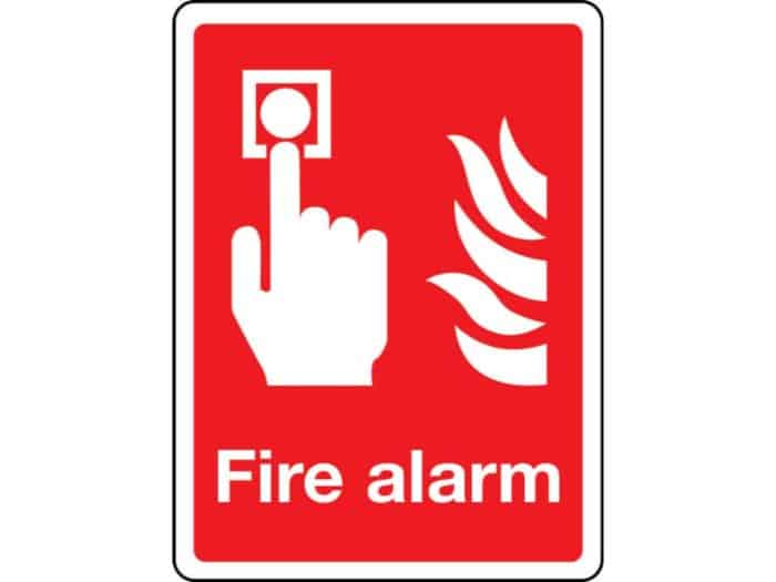 Fire Alarm Call Point (Large) Sign - Aluminium, 150mm x 200mm