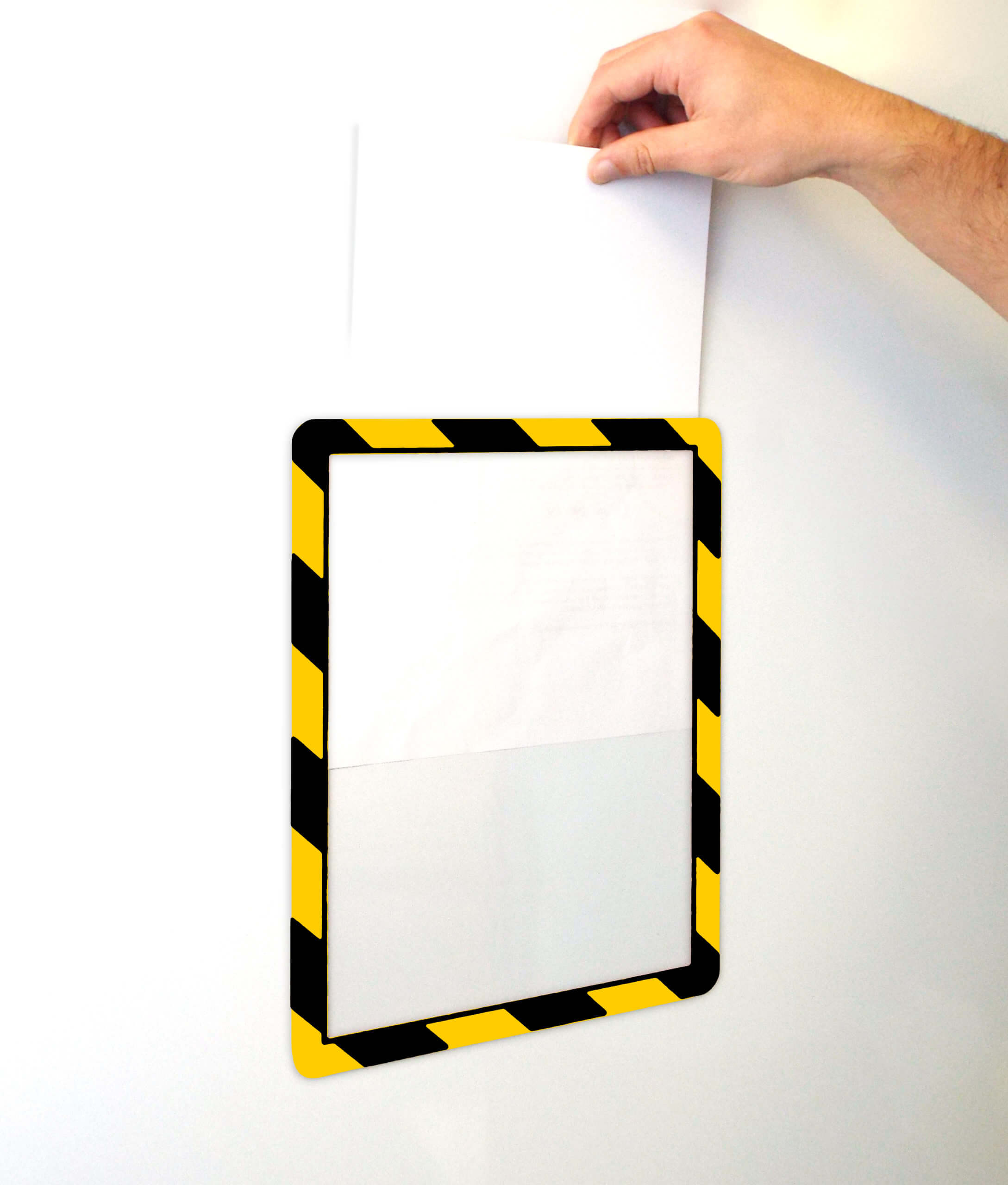 A4 Hazard Warning Striped Picture Frame 12 x 8 Photo Document Display Holders 