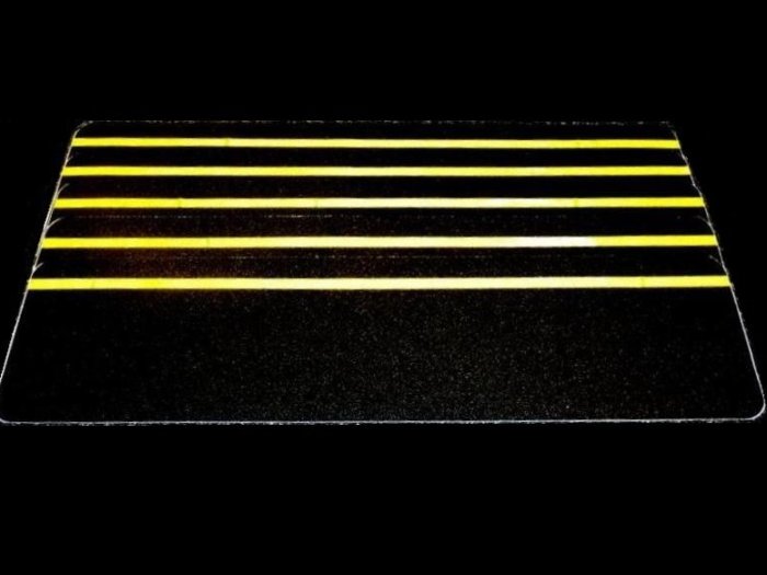 Anti-Slip Stair Treads- Black with Yellow Reflective Stripe - Pack of 5