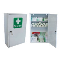 British Standard Compliant First Aid Cabinets Closed and Open