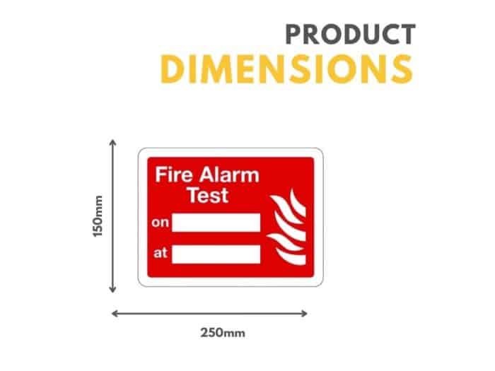 Fire Alarm Test Sign 250mm x 150mm