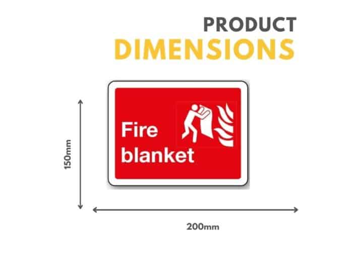 Fire Blanket Text & Symbol Sign 200mm x 150mm