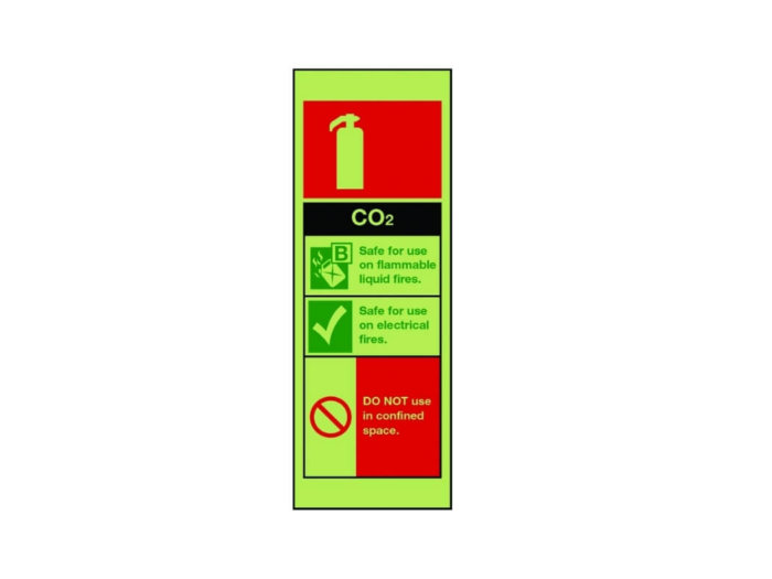 Fire Equipment - Co2 Fire Extinguisher Sign 75mm X 210mm