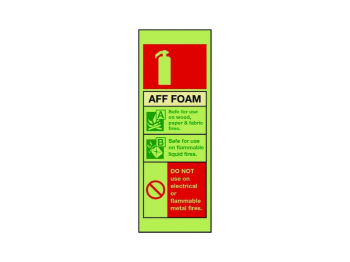Fire Equipment – AFF foam fire extinguisher sign