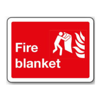 Fire blanket text & symbol sign