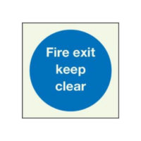 Fire door Keep clear in photoluminescent sign (1)
