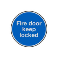 Fire door keep locked anodised aluminium sign