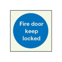 Fire door keep locked in photoluminescent sign