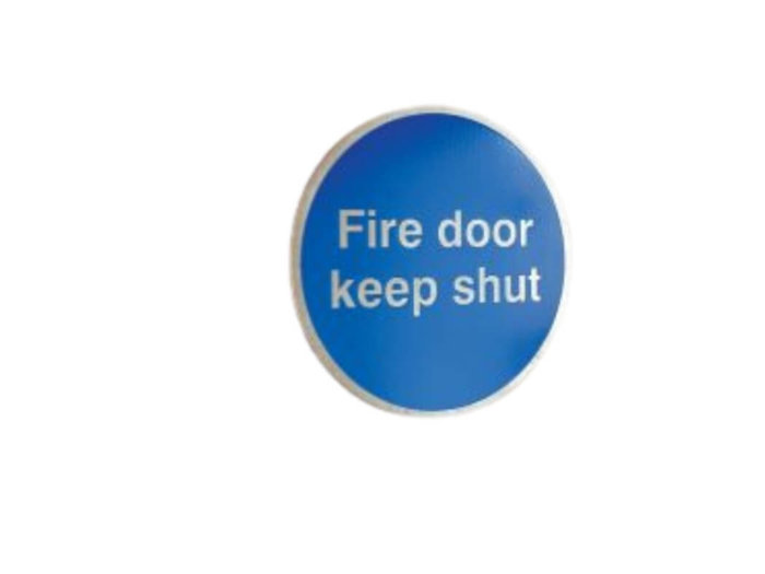 Fire door keep shut 3mm mirror brass effect dibond sign