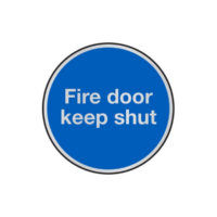 Fire door keep shut anodised aluminium sign