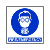 Fire emergency respirator sign