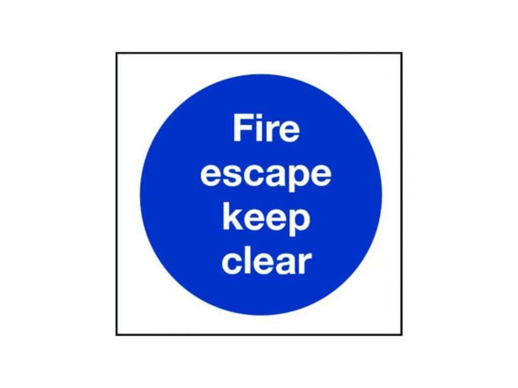 Fire Escape Keep Clear Sign - Fire Safety Signage - Safe Industrial