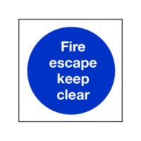 Fire escape keep clear sign