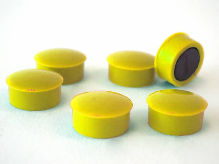 15mm Memo Magnets- Pack of 100 - Yellow