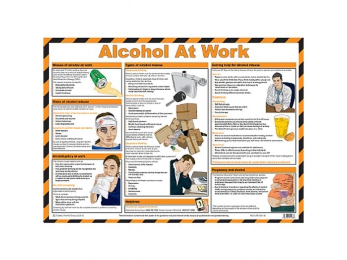 A2 Safety Posters - Alcohol At Work Poster