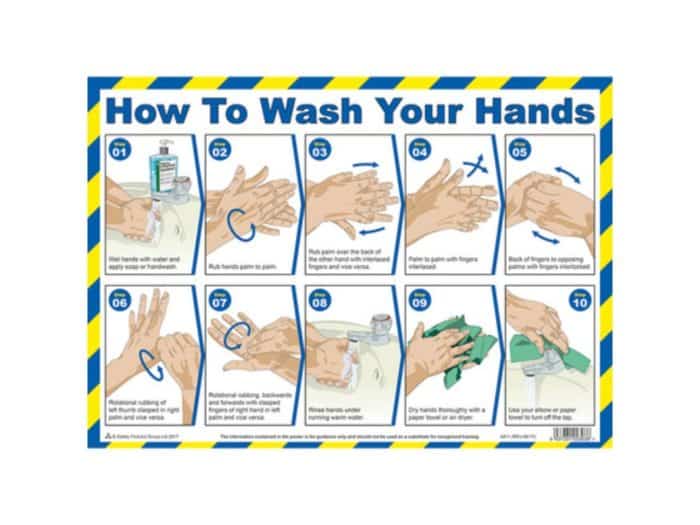 A2 Safety Posters -How to wash your hands