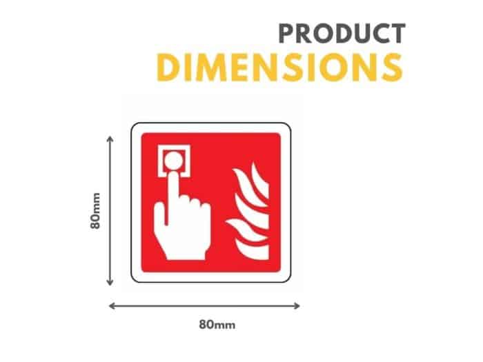 Fire Alarm Call Point Symbol Sign 80mm x 80mm
