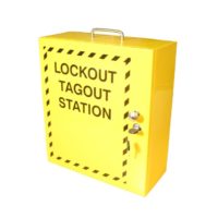 Yellow Lockout Cabinet Closed