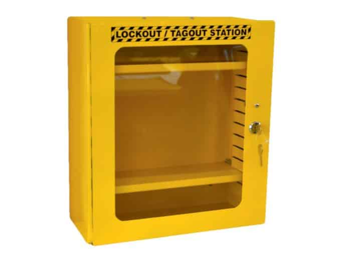 Yellow Lockout Cabinet