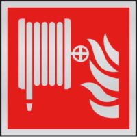 Fire hose symbol anodised aluminium sign