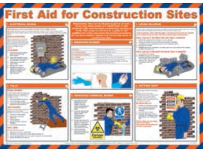 First aid for construction sites poster