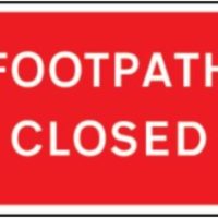 FOOTPATH CLOSED 1050 x 750mm temporary traffic sign