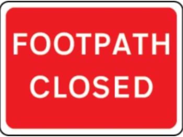 FOOTPATH CLOSED 1050 x 750mm temporary traffic sign