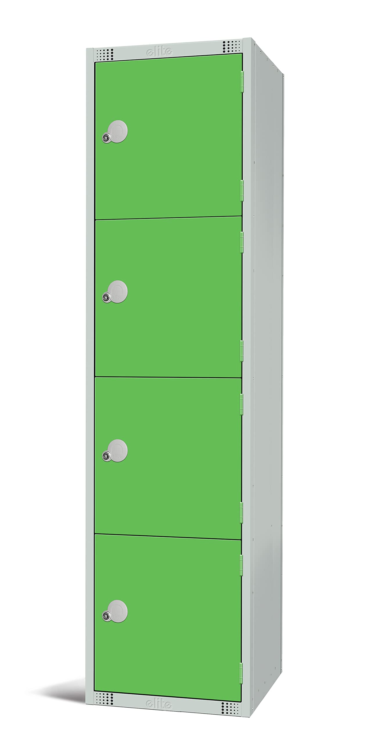 Four Door Compartment Locker - School, Work, Gym Storage Locker - 1800mm H x 300mm W x 300mm D - Black
