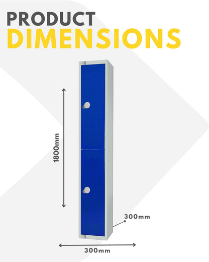 Two Door Compartment Locker - School Work Gym Storage Locker