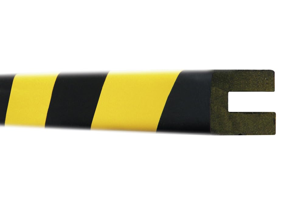 Impact protection, profile protection, rectangular, 25/30/8, yellow/black, snap-on length, 5000 mm